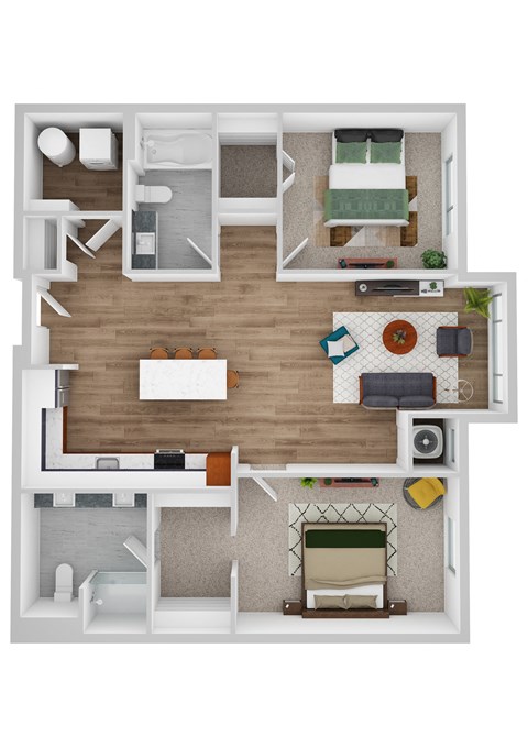 Hinkley B floor plan image at Park 205, Illinois, 60068